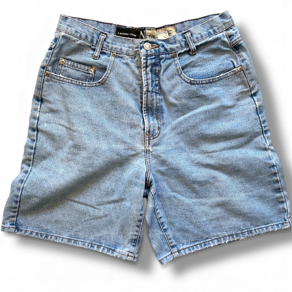 NY Line Vintage Light Wash Jorts size 12 Jean Shorts 100% Cotton *Stain on back*